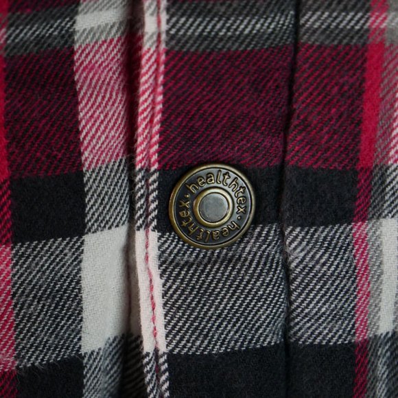 HealthTex Toddler Size 4T Red Plaid Shirt Jacket Snap Button - Picture 4 of 13